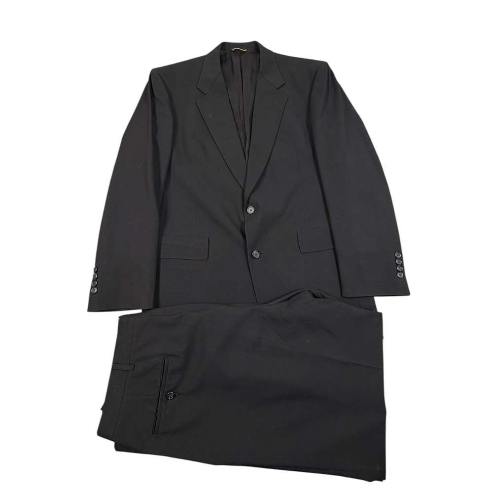 Hart Schaffner Marx Gold Trumpeter Mens 2 Piece Suit Wool Black 40R 32x31